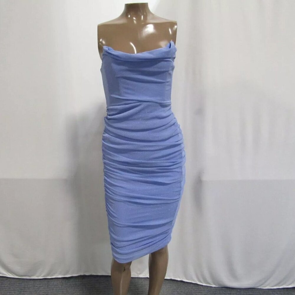NEW MICHAEL COSTELLO x Revolve India Strapless Midi Dress Size XS Periwinkle - Picture 3 of 5